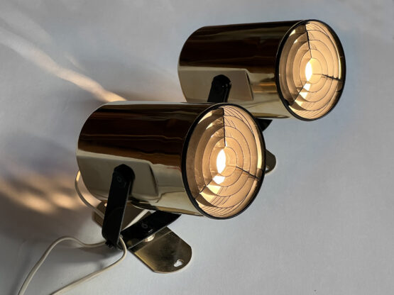 Pair of golden wall lights "Orion" by Per Sundstedt for Kosta Lampan. Sweden 1970s - Image 6