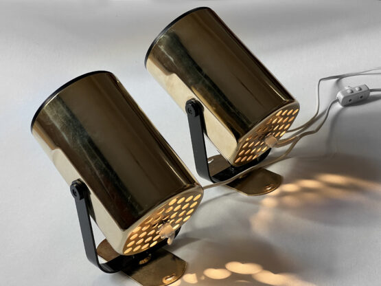 Pair of golden wall lights "Orion" by Per Sundstedt for Kosta Lampan. Sweden 1970s - Image 8