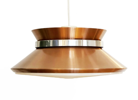 Copper colored aluminium pendant light by Carl Thore for Granhaga Metall. Sweden 1970s