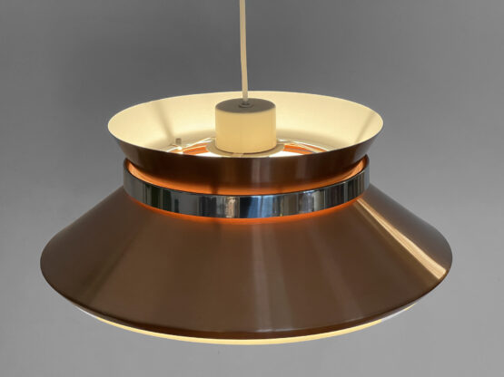 Copper colored aluminium pendant light by Carl Thore for Granhaga Metall. Sweden 1970s - Image 7