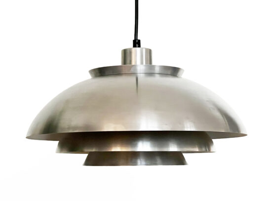 Multi layered pendant light in polished aluminum. Denmark 1960s