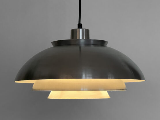 Multi layered pendant light in polished aluminum. Denmark 1960s - Image 3