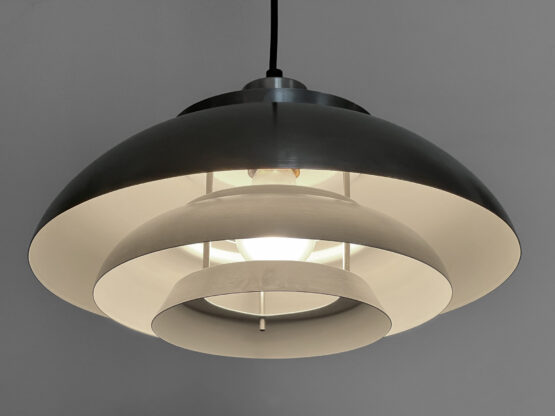 Multi layered pendant light in polished aluminum. Denmark 1960s - Image 5