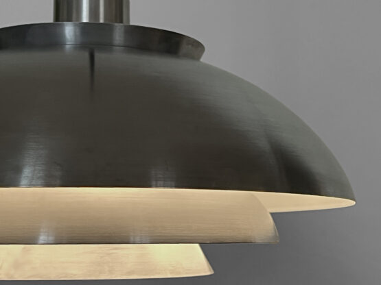 Multi layered pendant light in polished aluminum. Denmark 1960s - Image 8