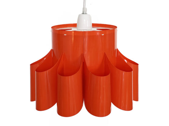 Plastic sheet pendant light by Quality System. Denmark 1970s