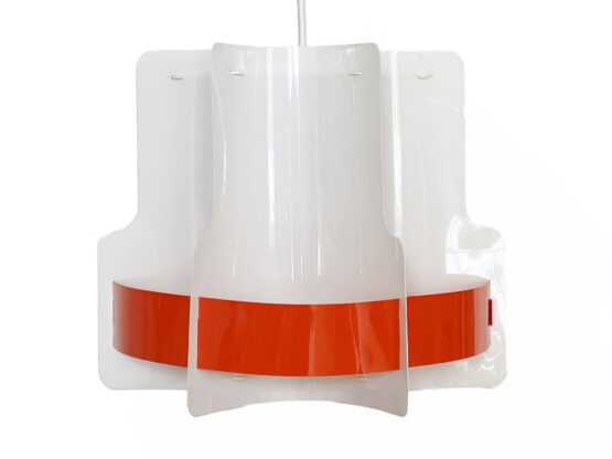 Plastic sheet pendant light by Quality System. Denmark 1970s