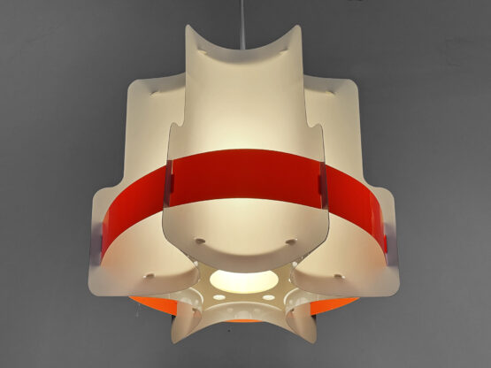 Plastic sheet pendant light by Quality System. Denmark 1970s - Image 5