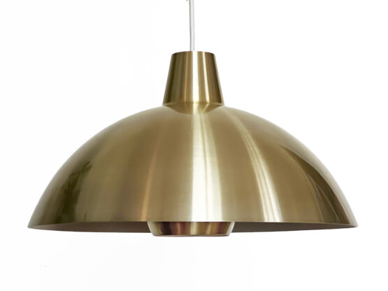 Golden aluminum pendant light by Lyfa. Denmark 1970s