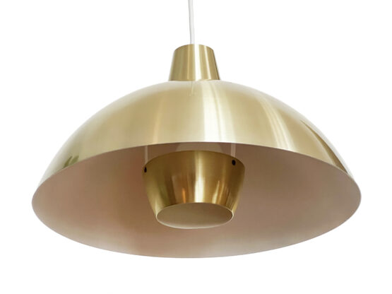 Golden aluminum pendant light by Lyfa. Denmark 1970s - Image 4